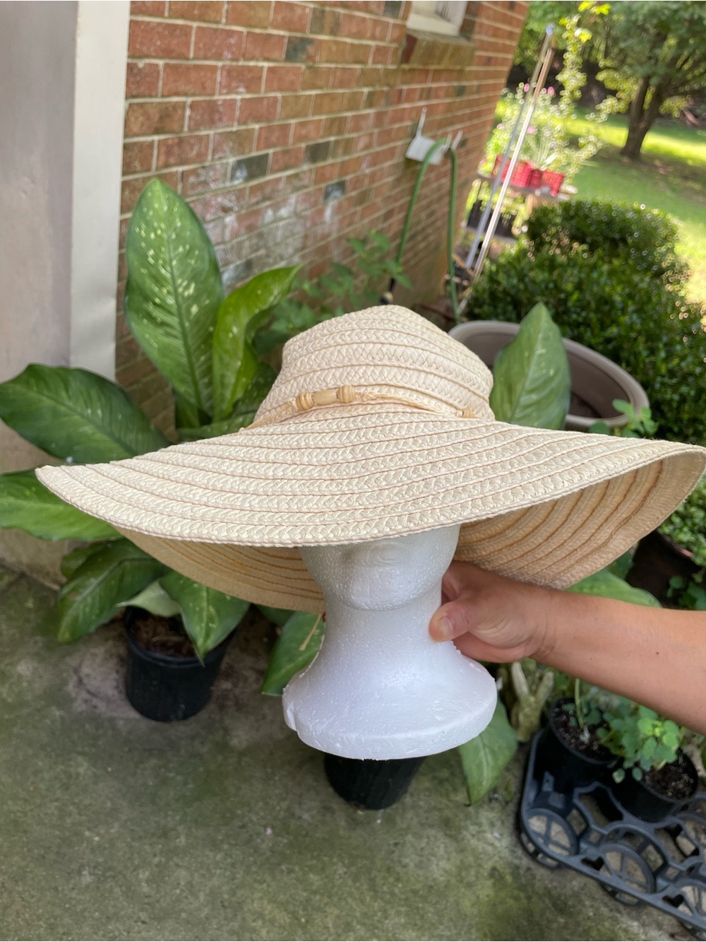 Panama Jack Wide-Brim Straw Sun Hat - Natural Cream